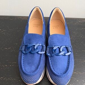Crown & Ivy Royal Blue Chain Loafers
